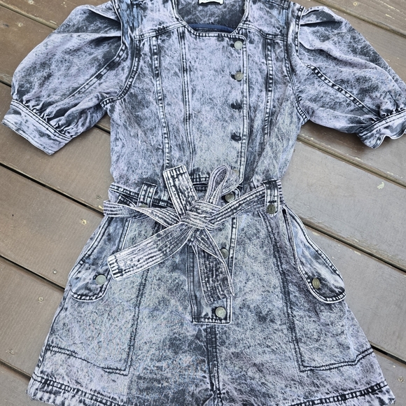 Ulla Johnson Romper Black and Pink Denim - Picture 3 of 12